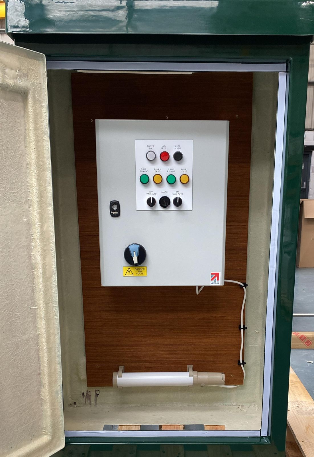Basix panel installed inside a GRP kiosk