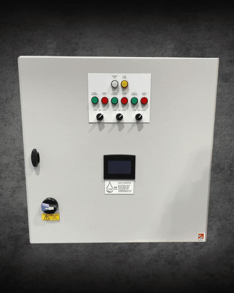 Booster set control panel with optional touchscreen HMI